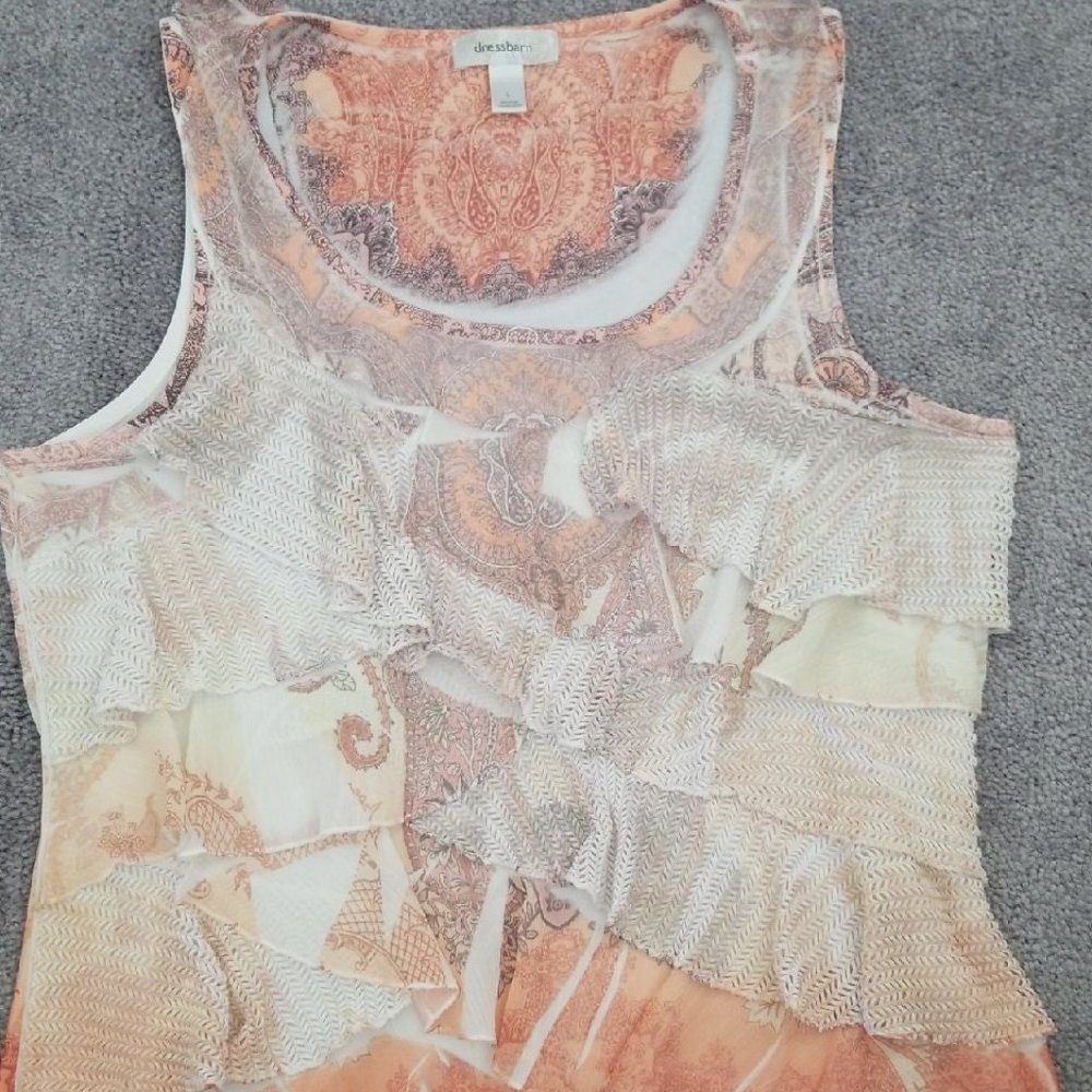 Dressbarn sleeveless top with ruffles
